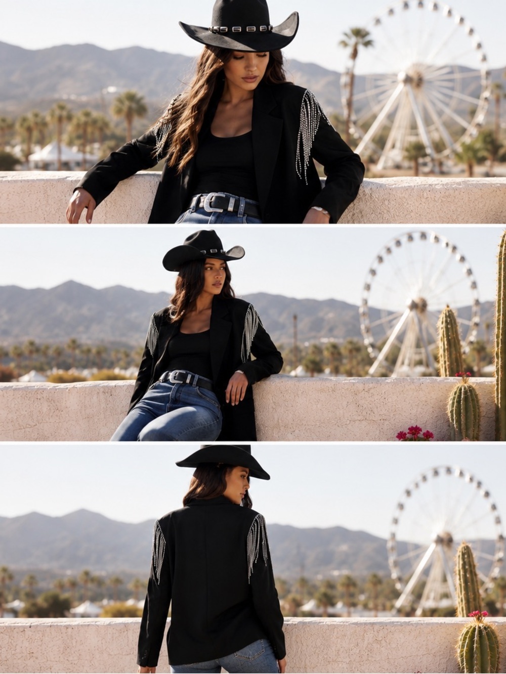 BlueB Black Fringe-Embellished Blazer Jacket - Women's